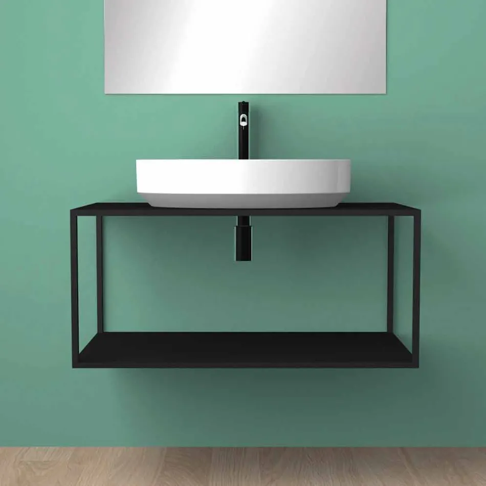 Oval ceramic counter top washbasin made in Italy, Yoel Viadurini