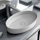 Oval ceramic counter top washbasin made in Italy, Yoel Viadurini