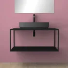 Oval ceramic counter top washbasin made in Italy, Yoel Viadurini