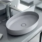 Oval ceramic counter top washbasin made in Italy, Yoel Viadurini
