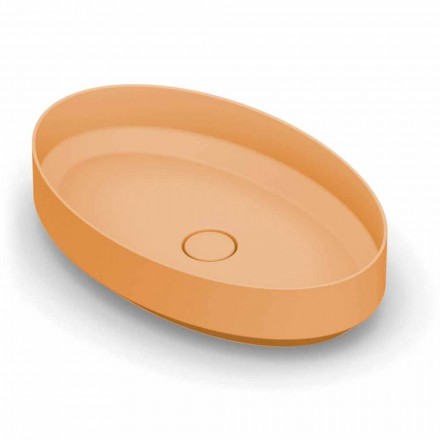 Oval ceramic counter top washbasin made in Italy, Yoel Viadurini