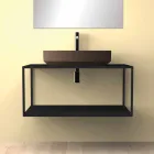 Oval ceramic counter top washbasin made in Italy, Yoel Viadurini