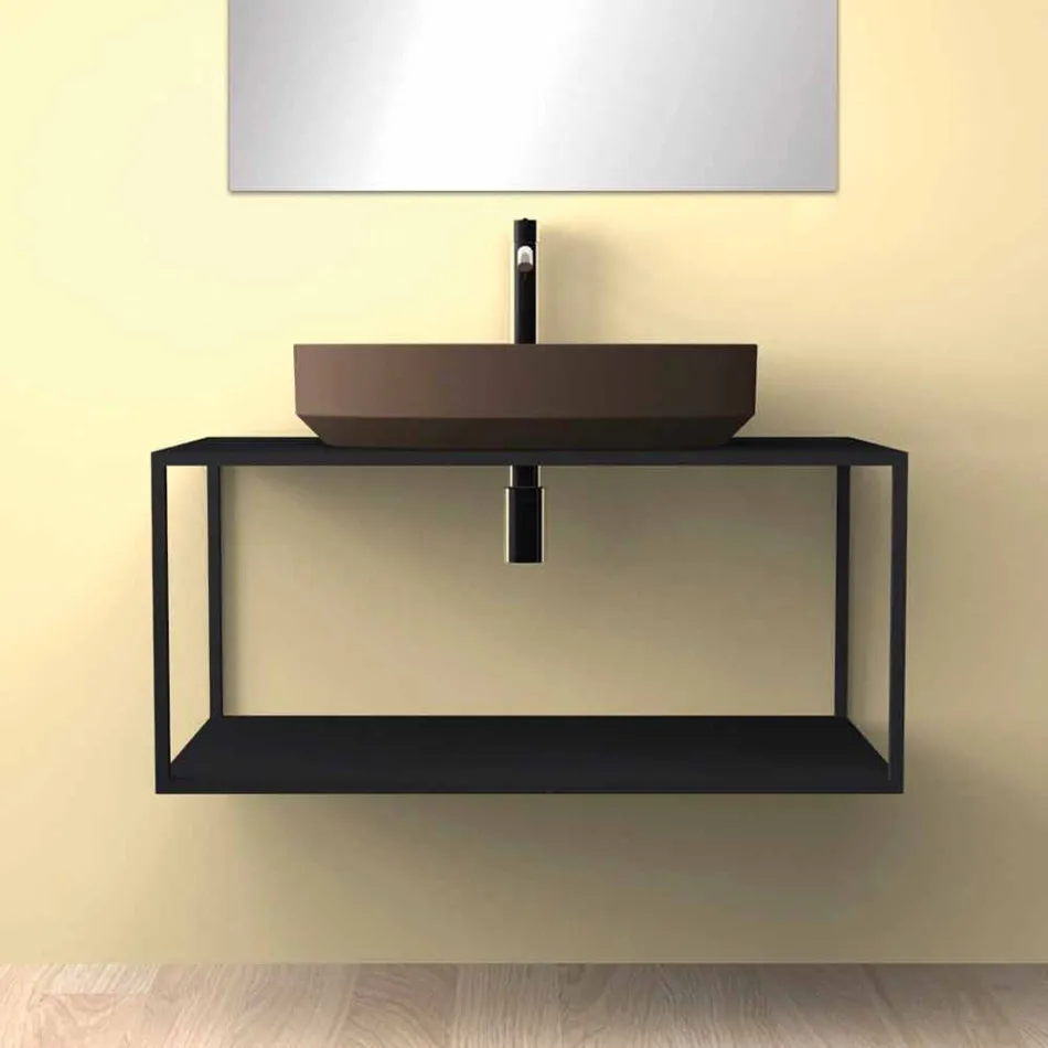 Oval ceramic counter top washbasin made in Italy, Yoel Viadurini