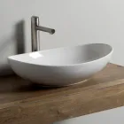 Oval Countertop Washbasin in Glossy Ceramic Made in Italy - Jumper Viadurini