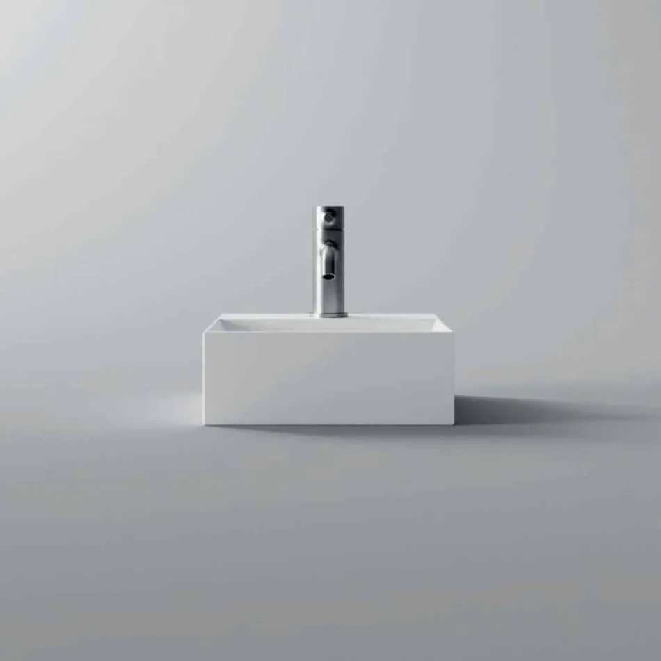 Square or Rectangular Modern Design Ceramic Wash Basin Made in Italy - Act Viadurini
