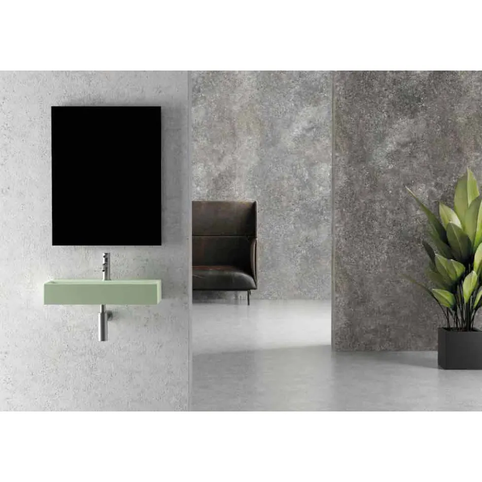 Modern Rectangular Countertop or Suspended Washbasin 60x30 cm in Ceramic - Act Viadurini