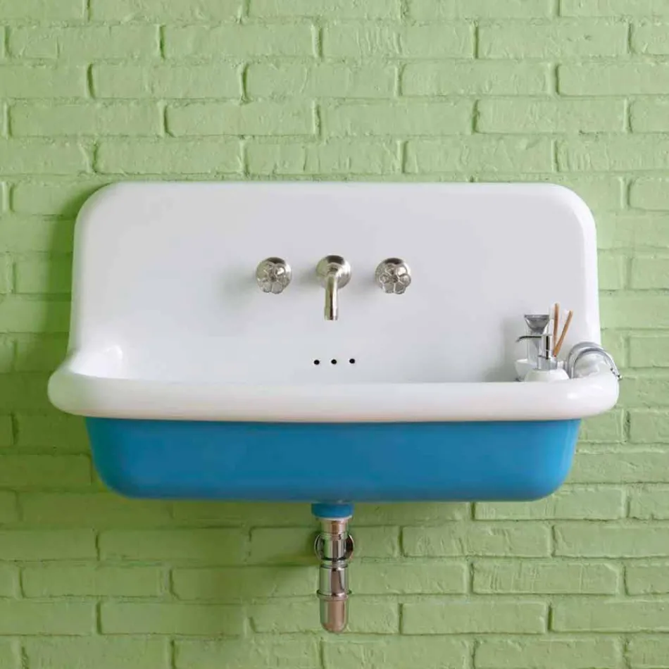 Henry wall-mounted rectangular ceramic washbasin Viadurini