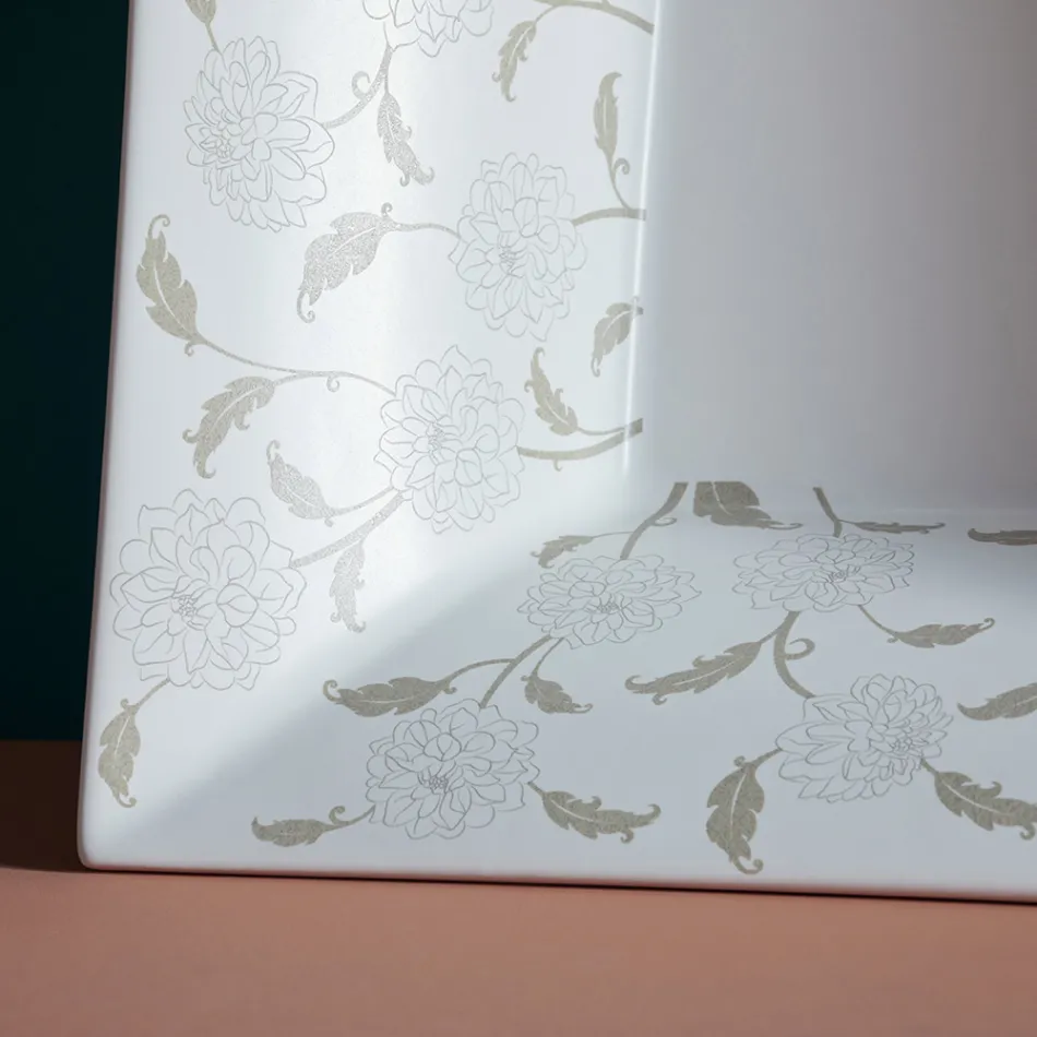 Semi-recessed washbasin in Fire Clay of Different Finishes Made in Italy - Ultima Viadurini