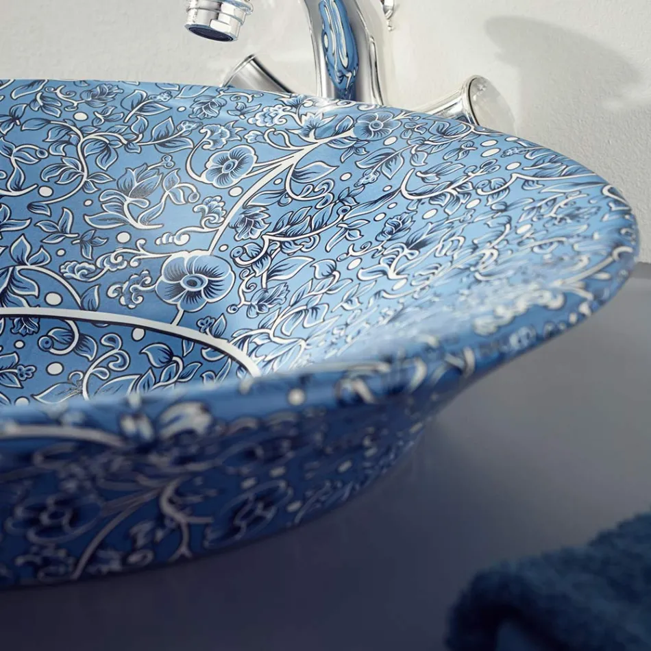 Semi-recessed washbasin in Fire Clay in different finishes Made in Italy - Capatosta Viadurini