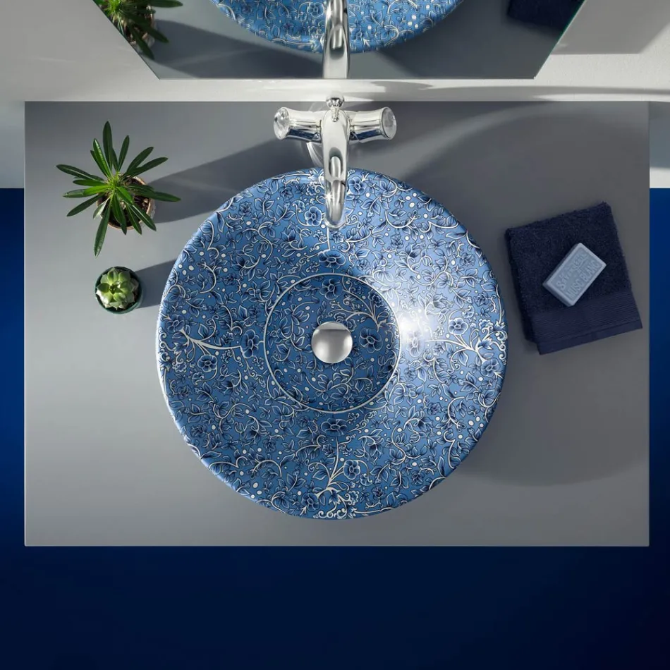 Semi-recessed washbasin in Fire Clay in different finishes Made in Italy - Capatosta Viadurini