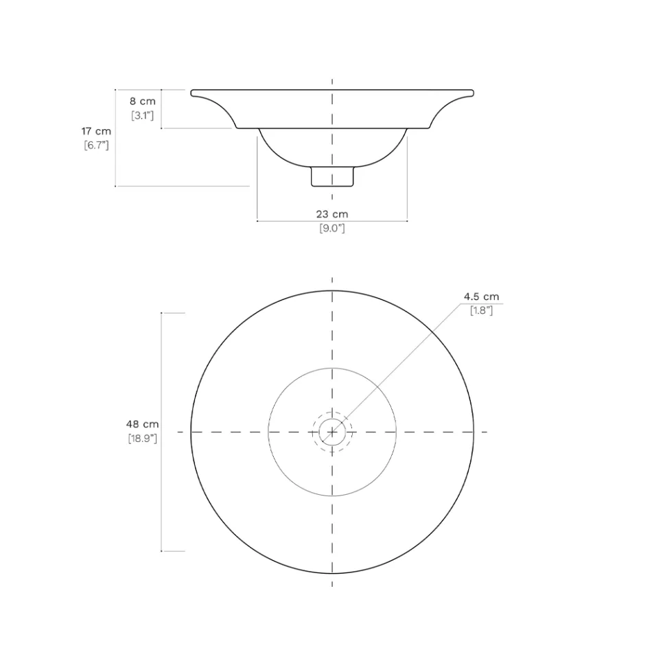 Semi-recessed washbasin in top quality French porcelain - Pausa Viadurini