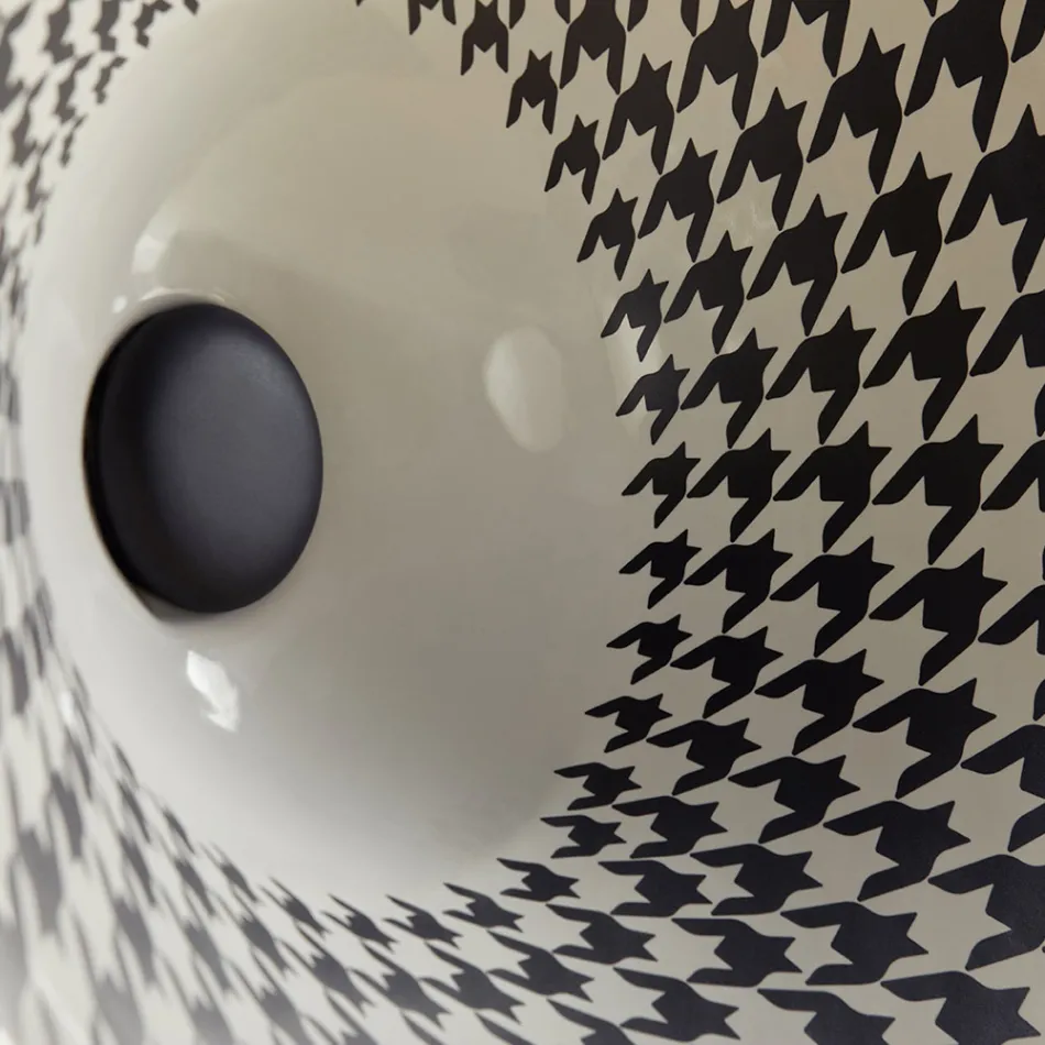 Semi-recessed washbasin in top quality French porcelain - Pausa Viadurini