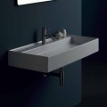 Modern ceramic suspended washbasin Sun 100x45 cm made in Italy