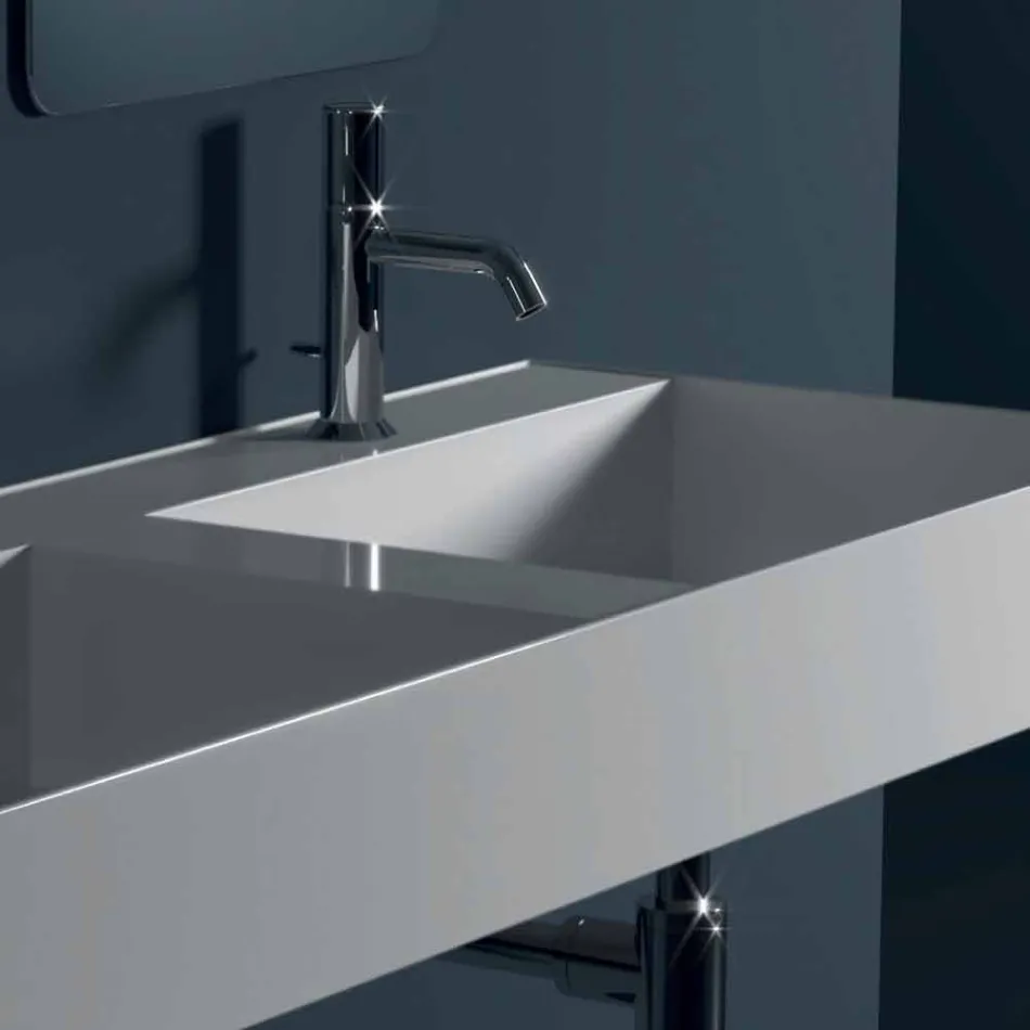 Modern design wall-mounted ceramic washbasin Sun 120x45 cm made in Italy Viadurini