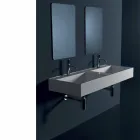Modern design wall-mounted ceramic washbasin Sun 120x45 cm made in Italy Viadurini
