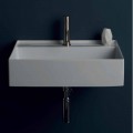 Modern ceramic suspended washbasin Sun 60x45 cm, made in Italy