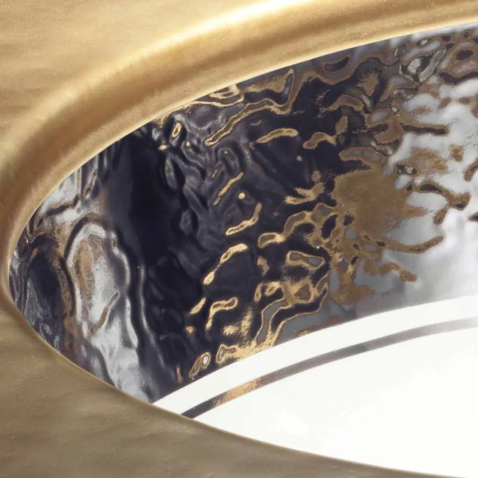 Baroque undercounter washbasin in fire clay and platinum made in Italy, Aegean Viadurini