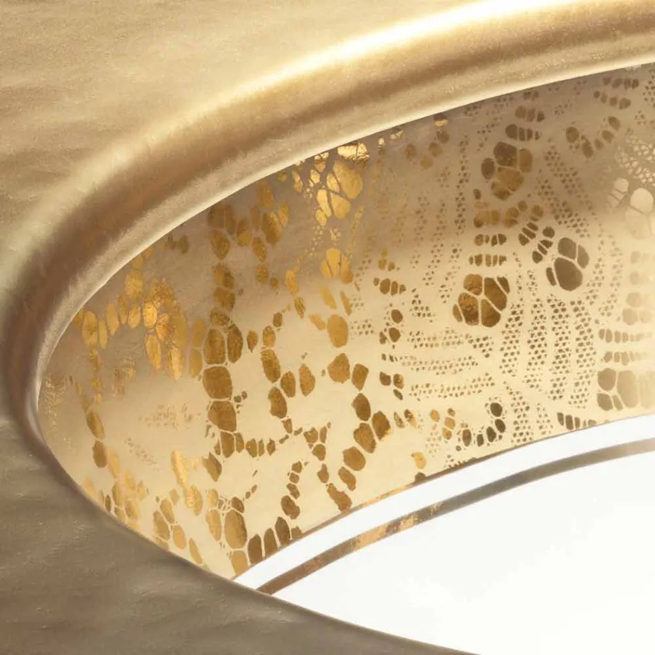 Undermount sink in fire clay and gold handmade in Italy, Aegean Viadurini