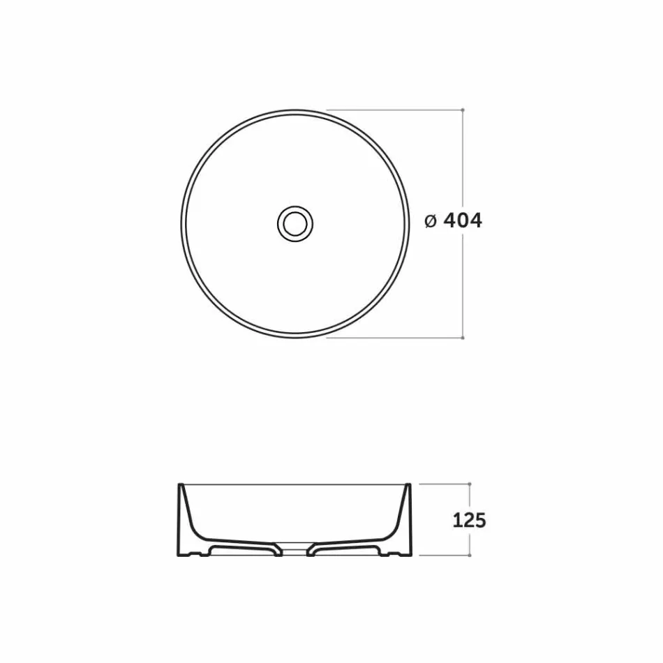 40 cm Round Washbasin in White or Leivi Colored Ceramic Viadurini