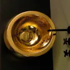 Design round countertop washbasin in gold-plated Italy Elisa ceramic Viadurini