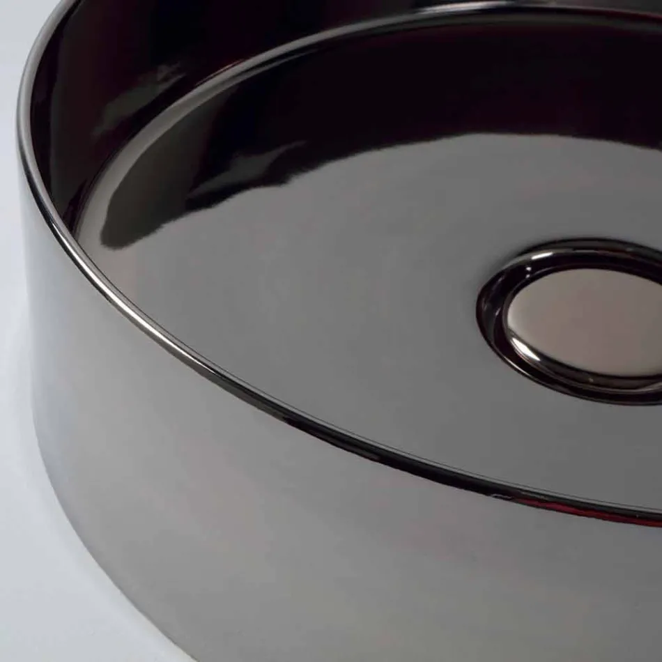 Sun Circle round ceramic washbasin with a diameter of 40 cm Viadurini