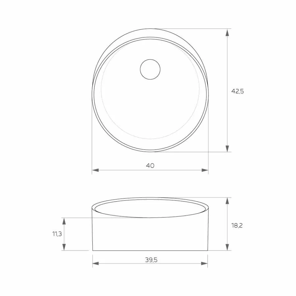 Free standing freestanding circular sink made in Italy, Dubino Viadurini