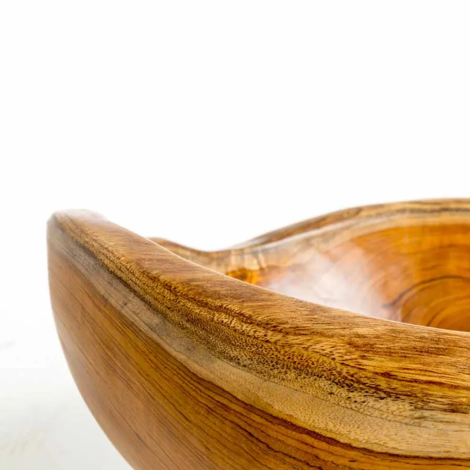 Vigevano modern countertop washbasin in natural teak wood Viadurini