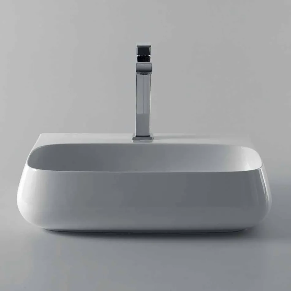 Countertop or wall hung sink in ceramic L 55cm made in Italy, Gais Viadurini