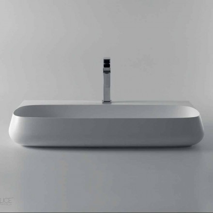 Countertop or wall hung sink in ceramic L 90cm made in Italy, Gais Viadurini