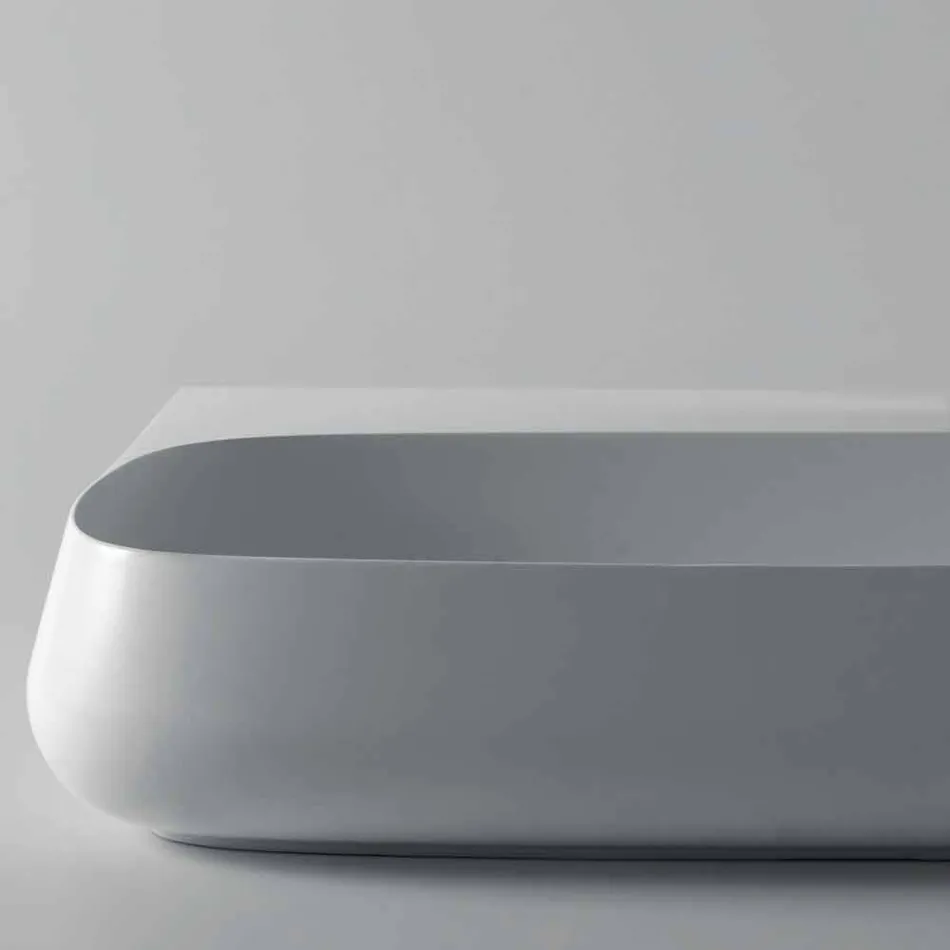 Countertop or wall hung sink in ceramic L 90cm made in Italy, Gais Viadurini