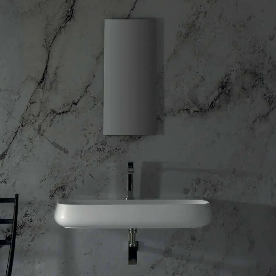 Countertop or wall hung sink in ceramic L 90cm made in Italy, Gais Viadurini