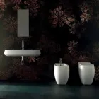 Countertop or wall hung sink in ceramic L 90cm made in Italy, Gais Viadurini