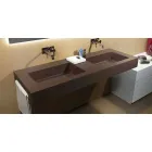 Modern double suspended sink in Luxolid made in Italy, Ruffano Viadurini