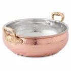 Hand Tinned Copper Vegetable Pot with 2 Handles Made in Italy 16 cm - Gianmaria Viadurini