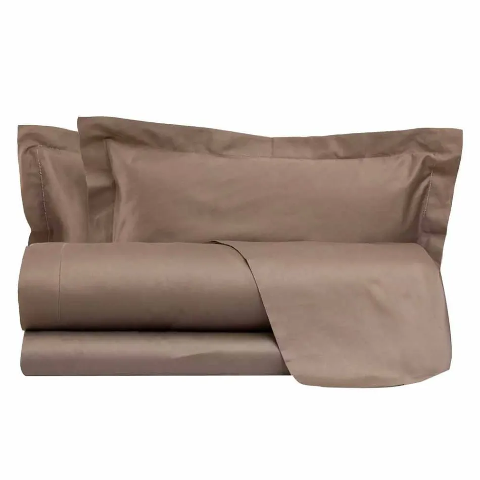 Cotton Satin Sheets Set for Double Bed Solid Color - Freesia Viadurini