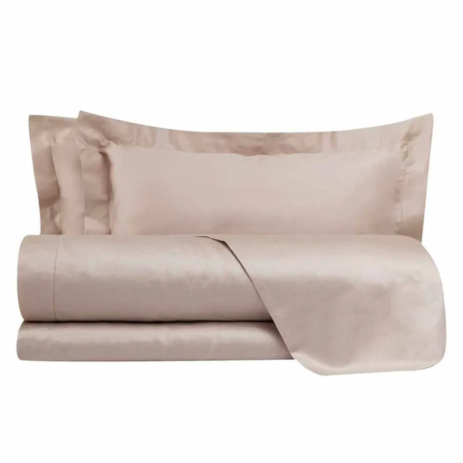 Cotton Satin Sheets Set for Double Bed Solid Color - Freesia Viadurini