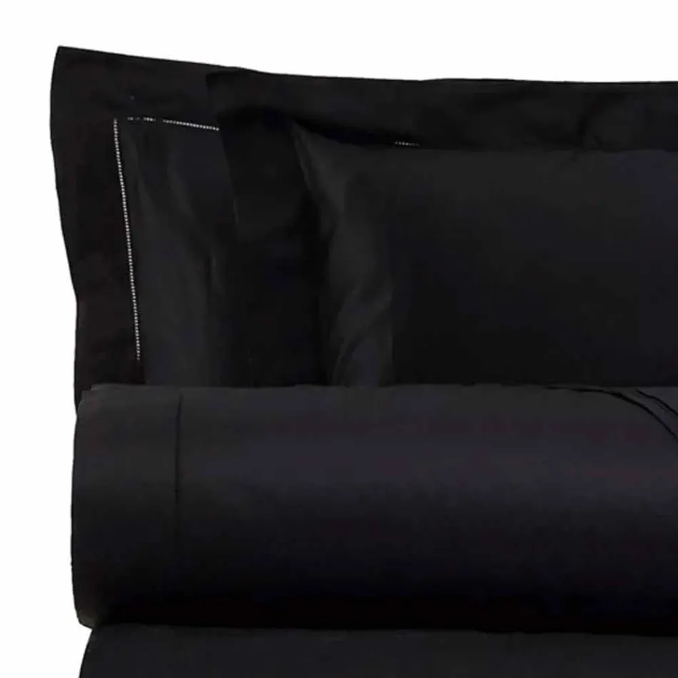 Cotton Satin Sheets Set for Double Bed Solid Color - Freesia Viadurini