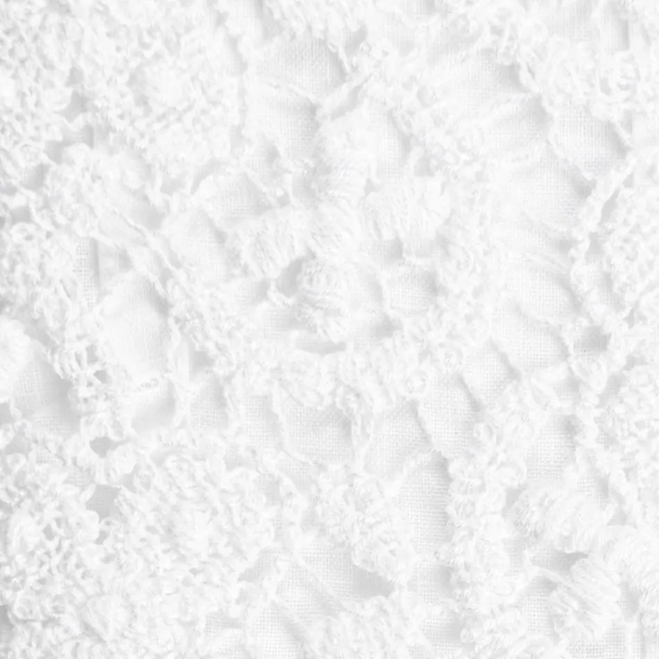 High Quality White Linen Sheet with Lace for Double Bed - Fiumana Viadurini