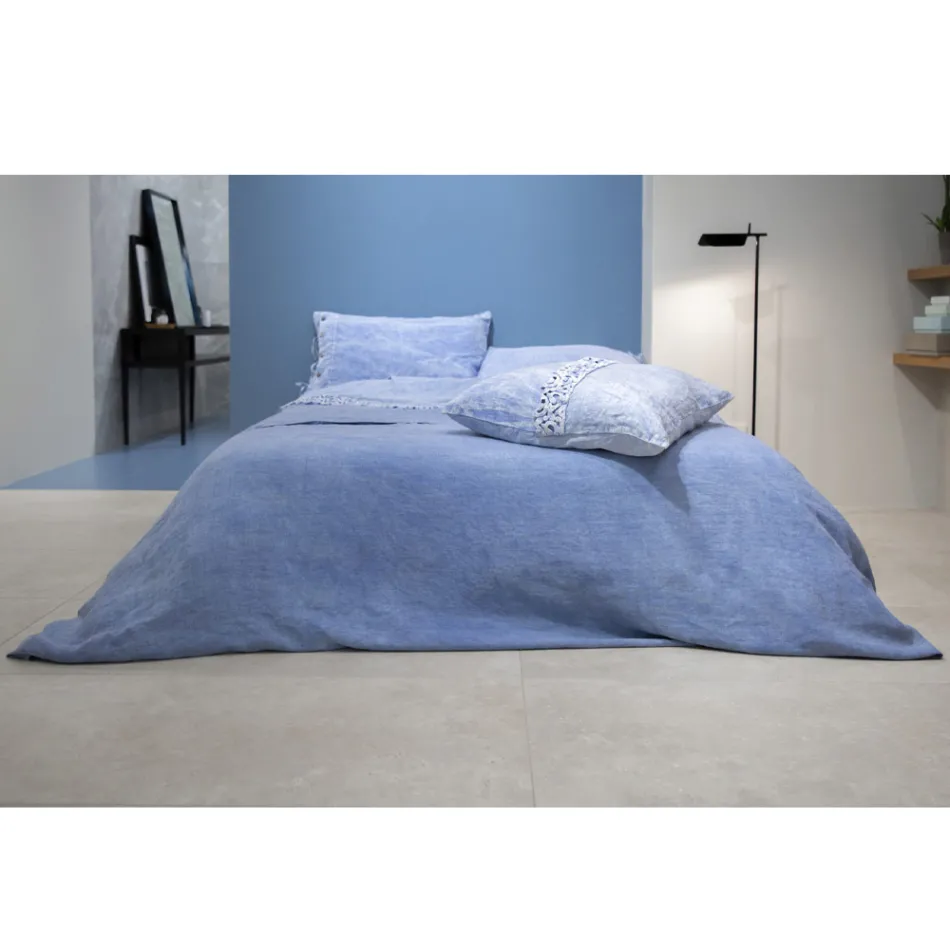 Double Fitted Sheet, Luxury Colored Linen Made in Italy - Fiumano Viadurini