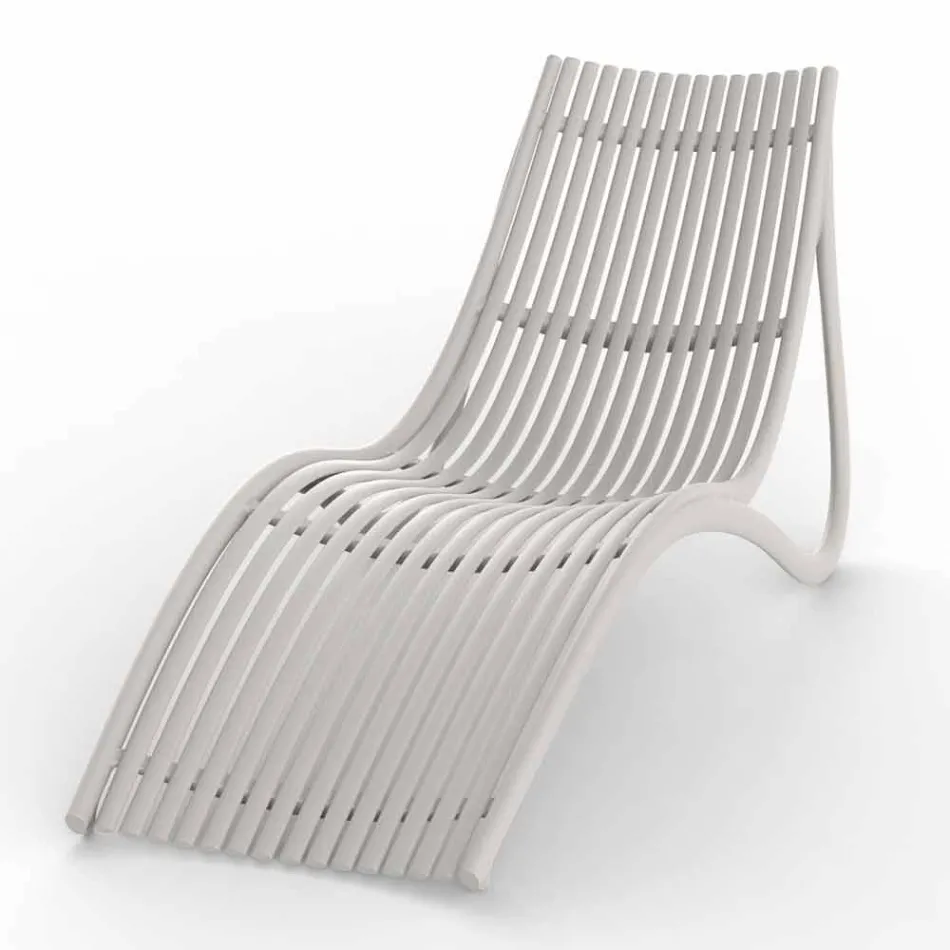 Outdoor Chaise Longue Sunbed, White or Ecru Plastic 4 Pieces - Ibiza by Vondom Viadurini
