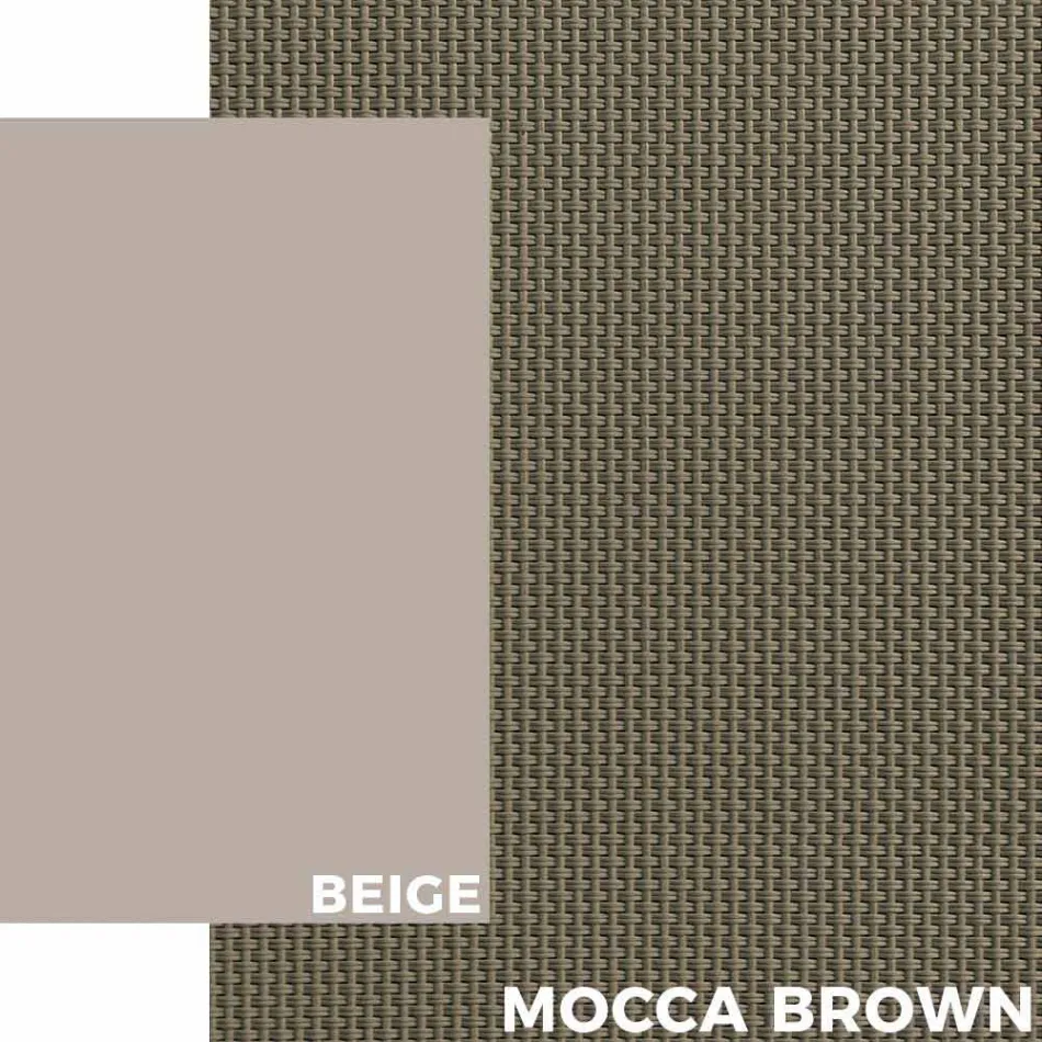 Outdoor Sunbed in Aluminum with Wheels and Armrests Modern Design - Carmine Viadurini