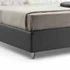 Bed with Double Container Upholstered in Faux Leather Made in Italy - Raggino Viadurini