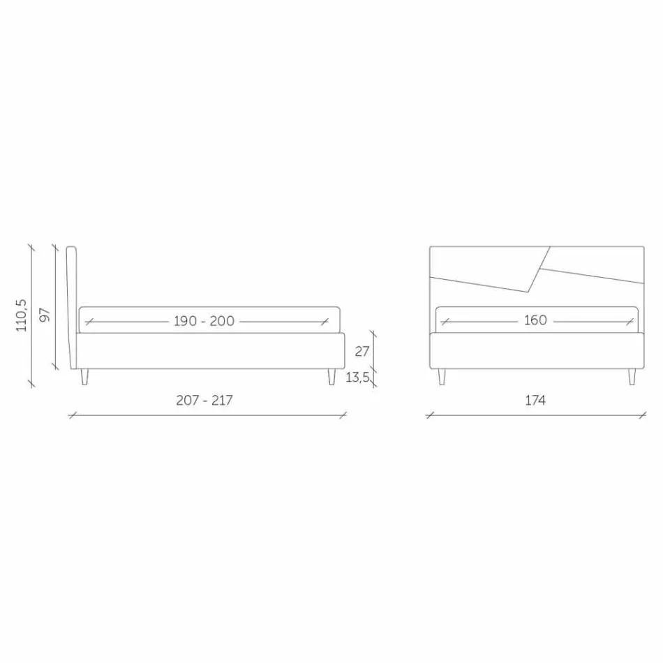 Bed with Double Container Upholstered in Faux Leather Made in Italy - Raggino Viadurini