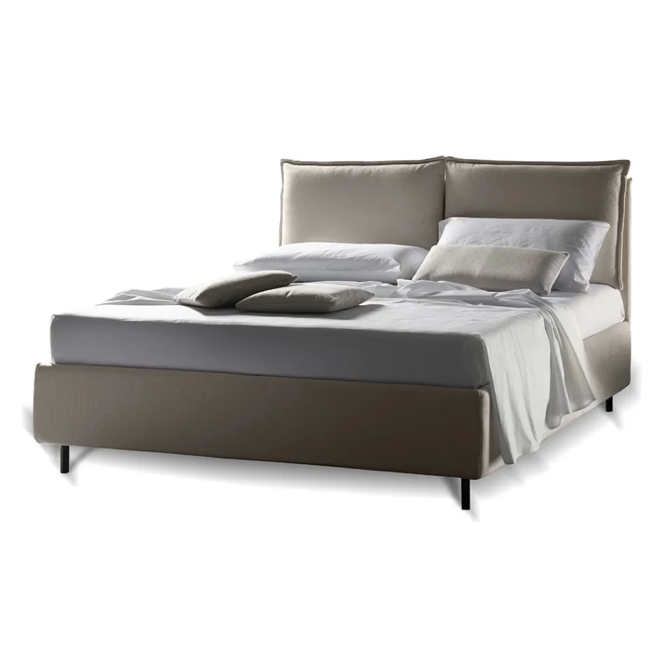 Double bed with storage box Made in Italy - Ernesta Viadurini