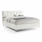 Double Bed with Padded Container Faux Leather Made in Italy - Mask Viadurini