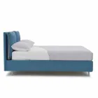 Double Bed with Container Covered in Fabric Made in Italy - Renato Viadurini