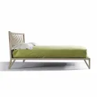Design double bed 160x200cm with solid Alain walnut base Viadurini