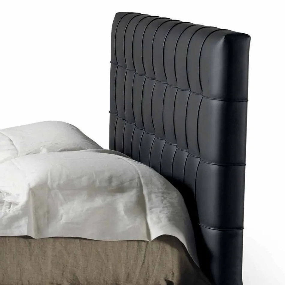 Design double bed with padded headboard Leilo, 160x200 cm Viadurini