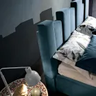 High Quality Modern Upholstered Design Double Bed in Blue or Gray - Kenzo Viadurini