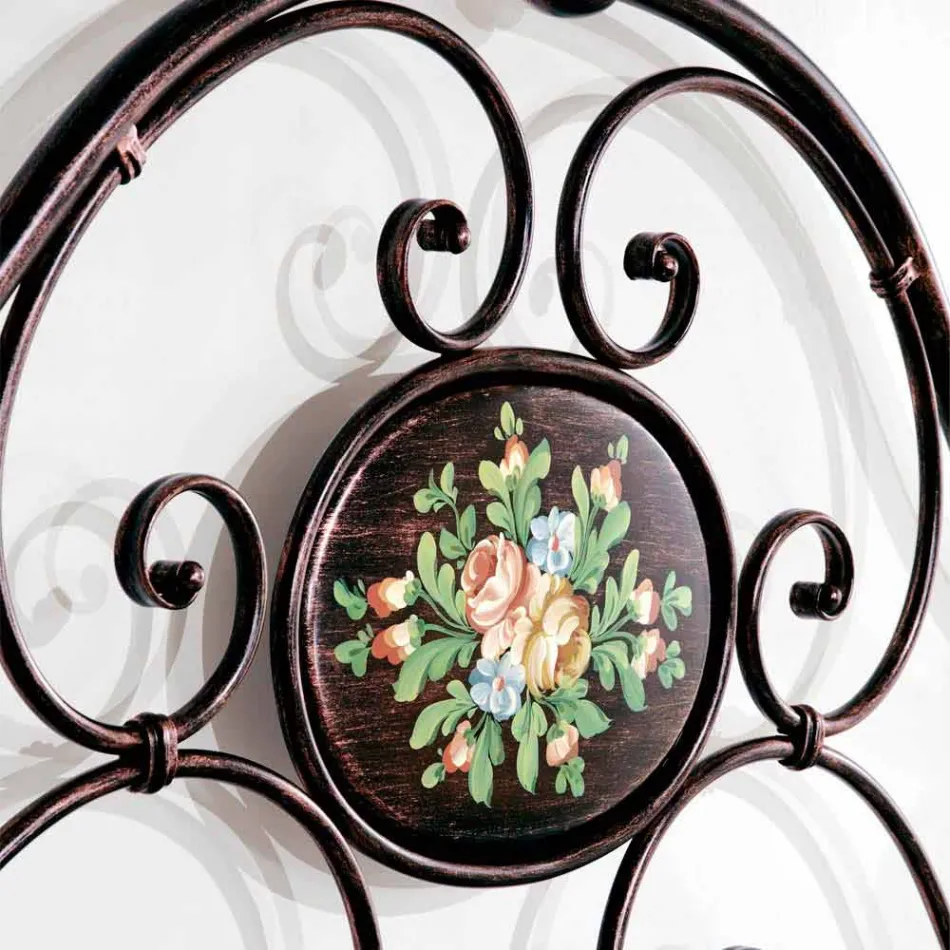 double bed with wrought iron design craft Alexa Viadurini